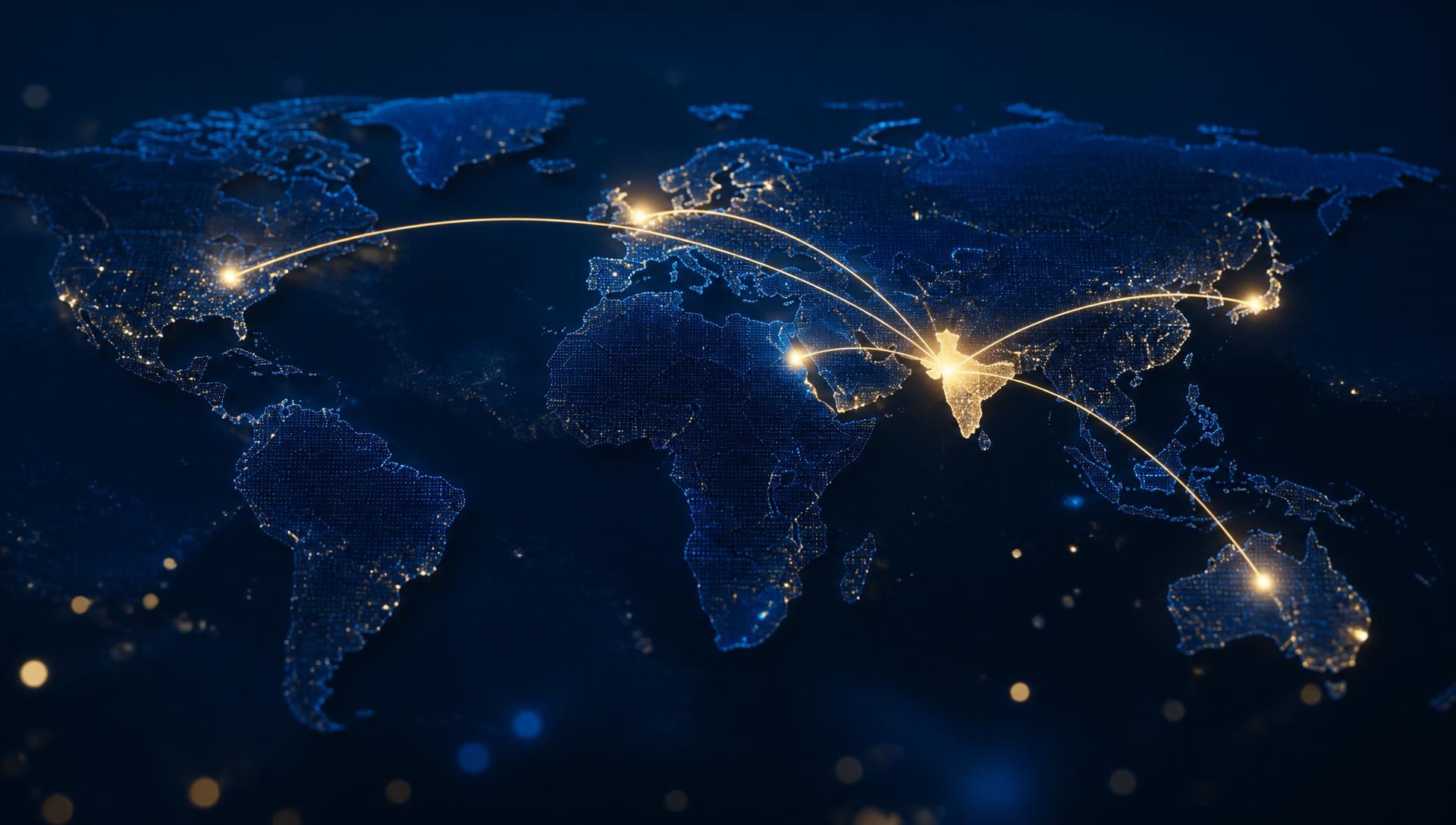 Global trade routes from India